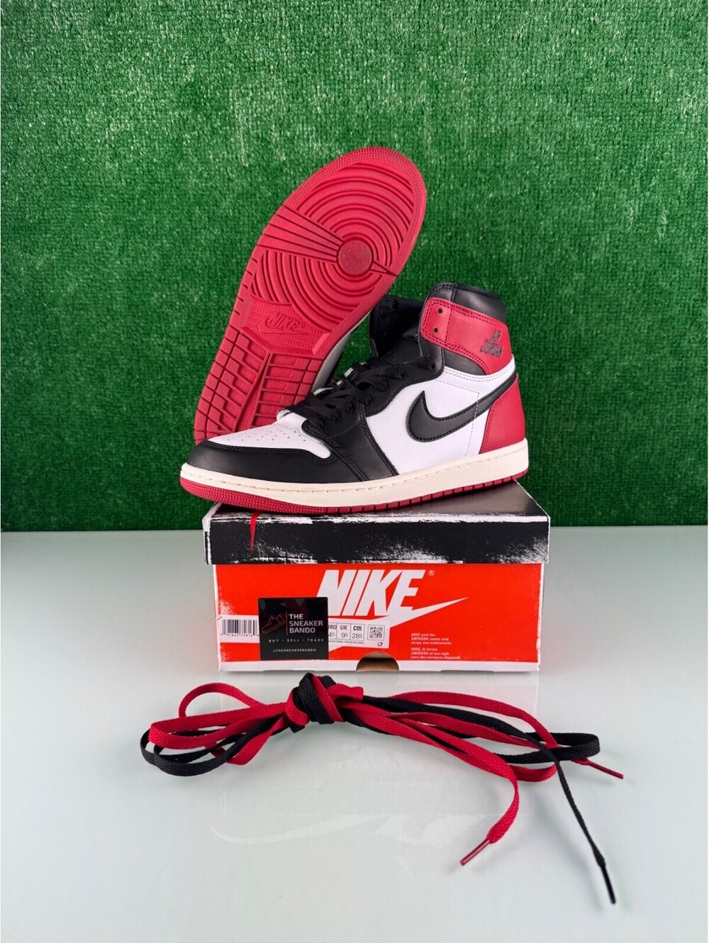 Size 10.5 - Air Jordan 1 Retro OG High Black Toe Reimagined